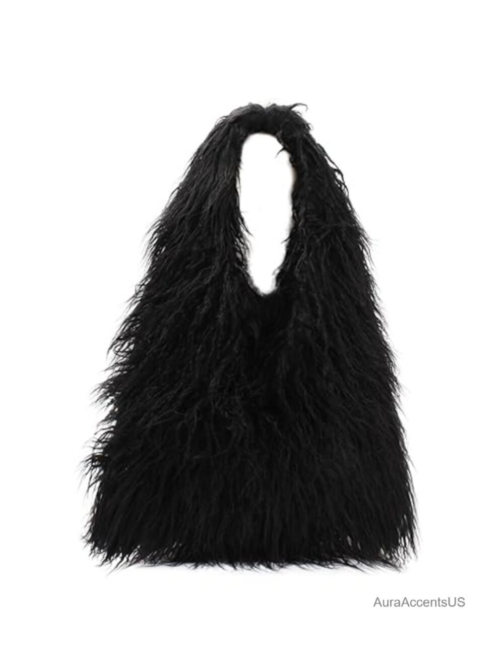 Faux Fur Tote Bag Fluffy Plush Shoulder Hobo Bag Big Capacity